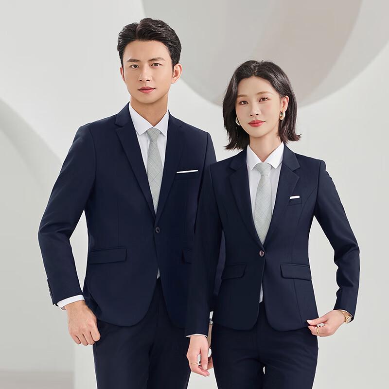 

Troloman Men s Navy Wrinkle-Free Business Suit Set XL