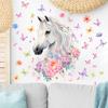 Self Adhesive Wall Stickers Horses Flowers Butterflies for Kids Room Living Room Background Wall Decoration