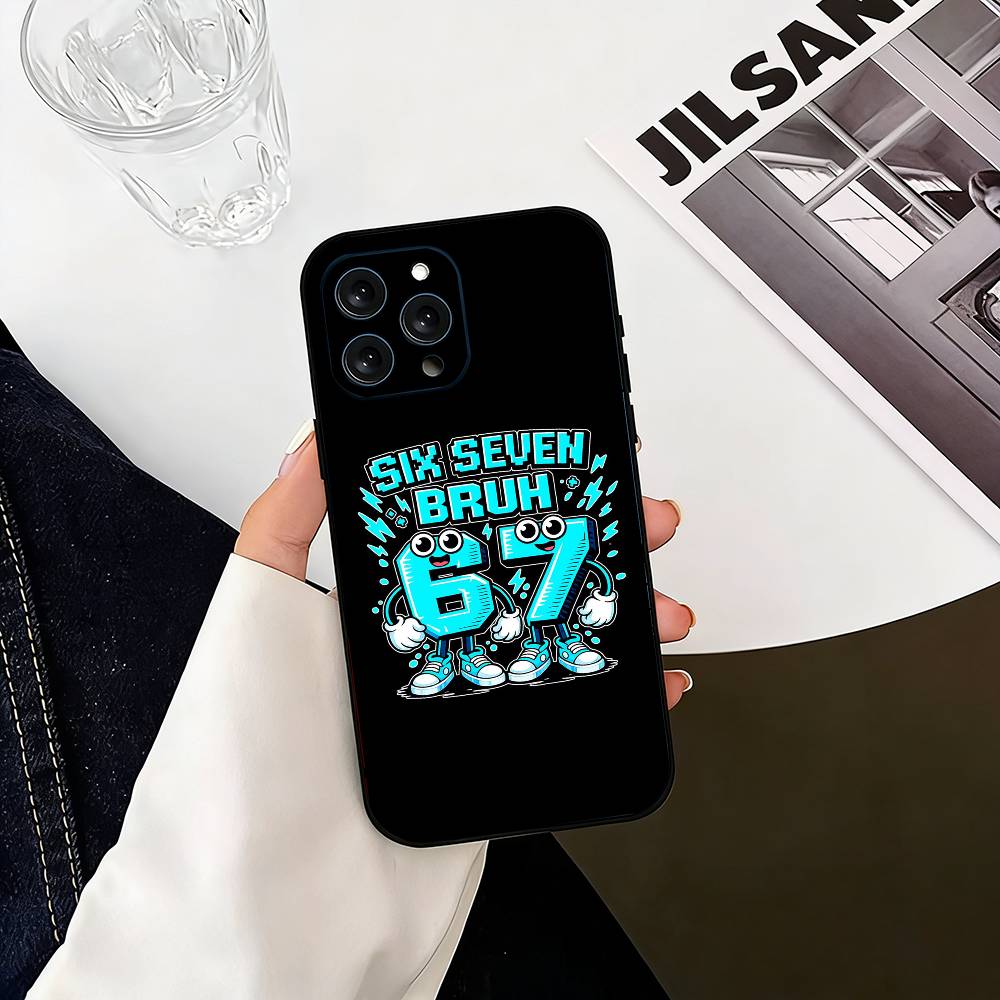 Six Seven 6 7 Phone Case For iPhone 17, 16,15,14,13,12,11 Plus,Pro Max, Others Soft Black Cover