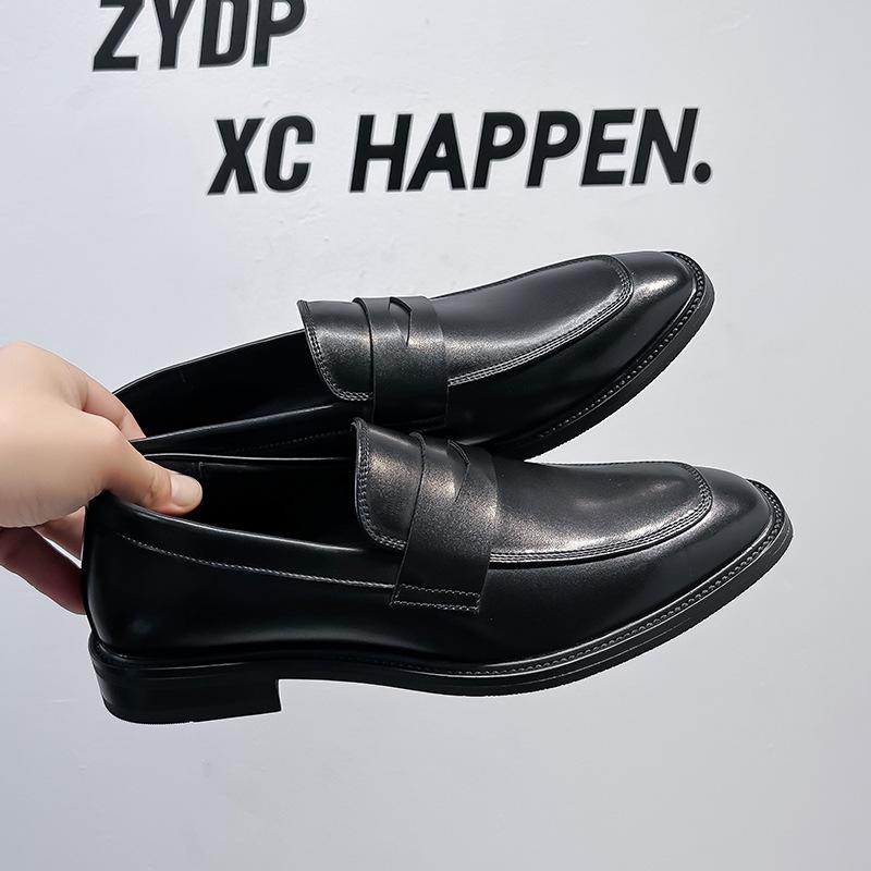 New Casual Breathable Men's Shoes British Style Business Dress Pointed One Pedal Men's Leather Shoes 24305-A