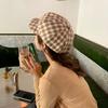 Korean Style Women Painter Hat Keep Warm Women Octagonal Cap Sweet Plaid Beret Hat  Girl