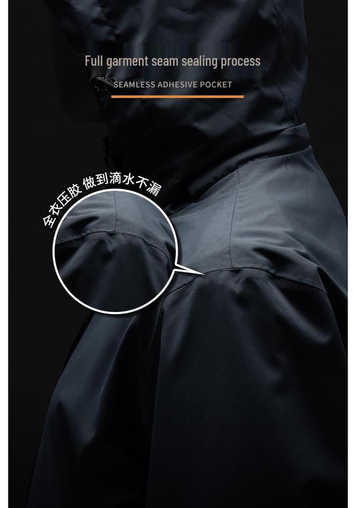Three-in-One Waterproof Jacket: Heat-Sealed, Detachable, Unisex, Short-Sleeved, for Mountaineering and Sports, Two-Piece Set.