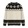 Maglione da donna casual elegante a maniche lunghe con scollo a V e stampa geometrica