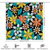 Vibrant Floral Shower Curtain Bold Beautiful Bathroom Decor In Black, White, Yellow, Blue, And Orange For Home Or Hotel Use