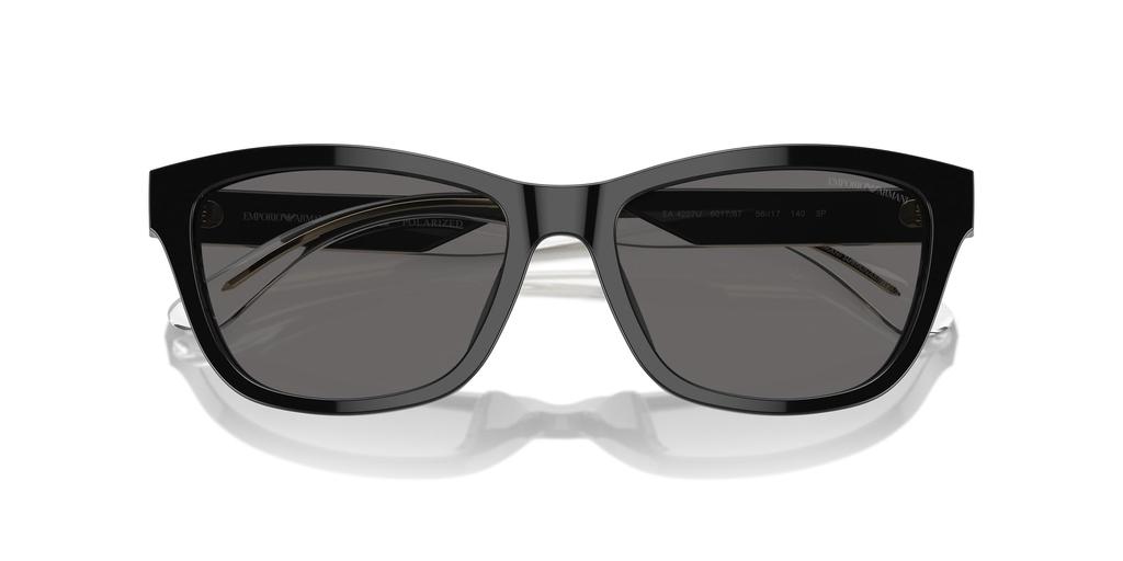 Emporio Armani Damen Sonnenbrille, glänzend schwarz, EA4227U, Größe 56