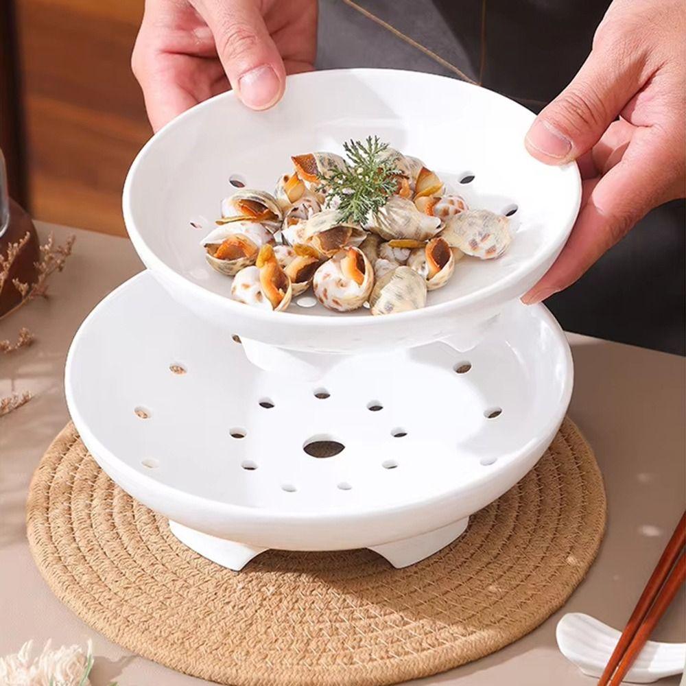 Hollow Porous Food Steaming Dish Round Shape Steaming Bowl Steamer Rack Steamed Stuffed Bun