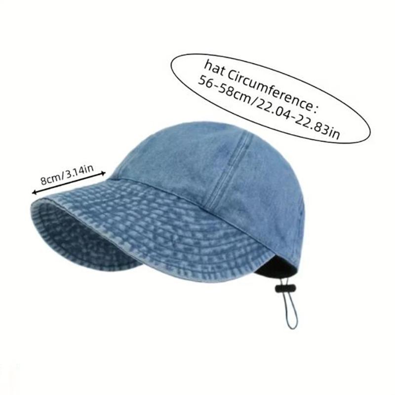 Denim Cap Hats Women Summer Sun Hat Sunshade Fisherman Cap Bucket Visors Outdoor Big Brim Breathable Cowboy Adjustable Rope