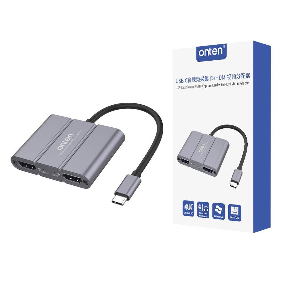 ONTEN UC316 Type-C to Dual HDMI Video Capture Card Audio Input Output Adapter