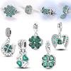 New 925 Silver Charm Beads Four-leaf Clover Pendant For Exquisite Bracelet Necklace Women DIY Gifts