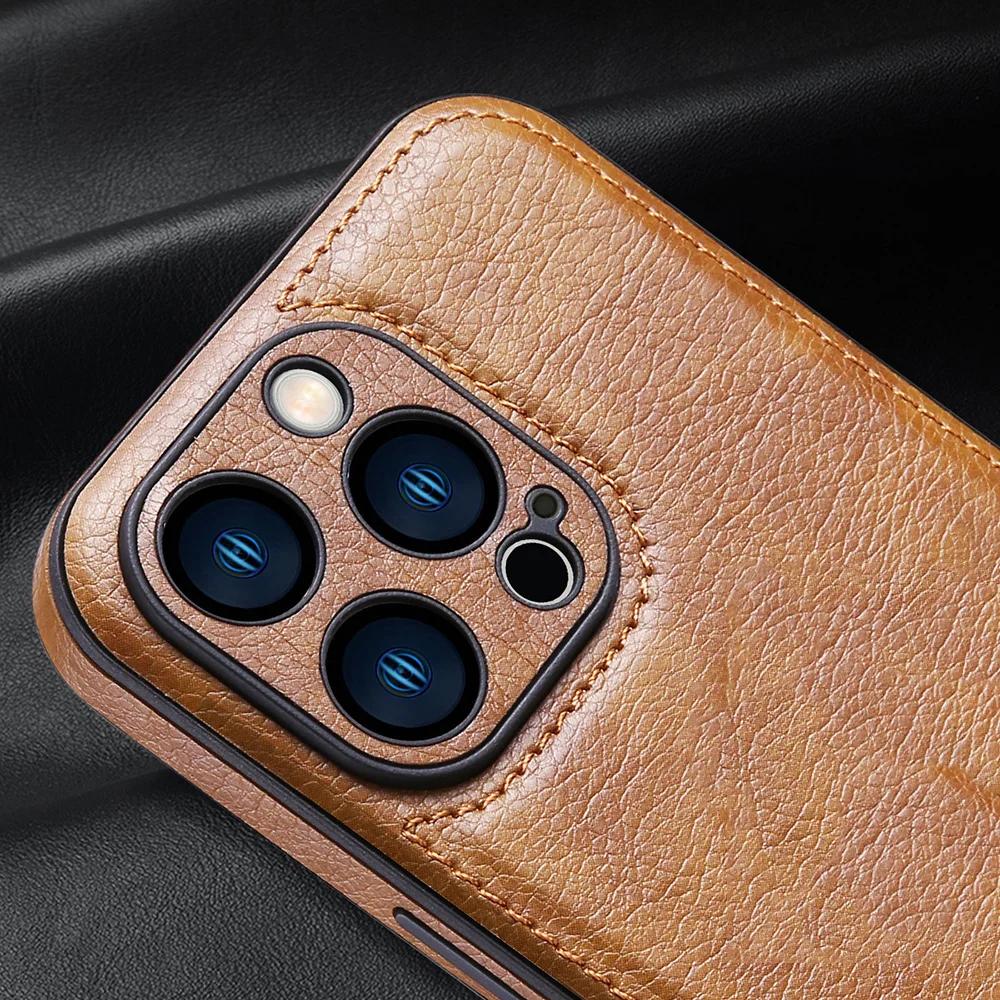 Luxury PU Leather Phone Case For iPhone 15 14 13 Pro Max 12Pro 11Pro Max 13 12 Pro XS MAX XR X SE 7 8 Plus Fashion Back Cover