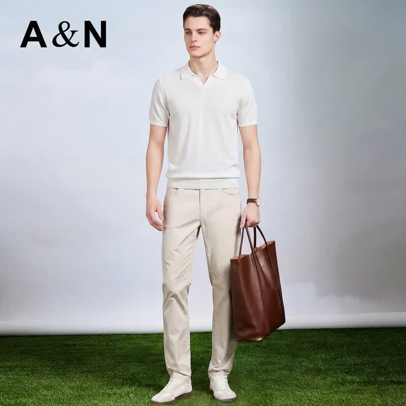 Men's Silk-Linen Blend Knitted Polo Shirt