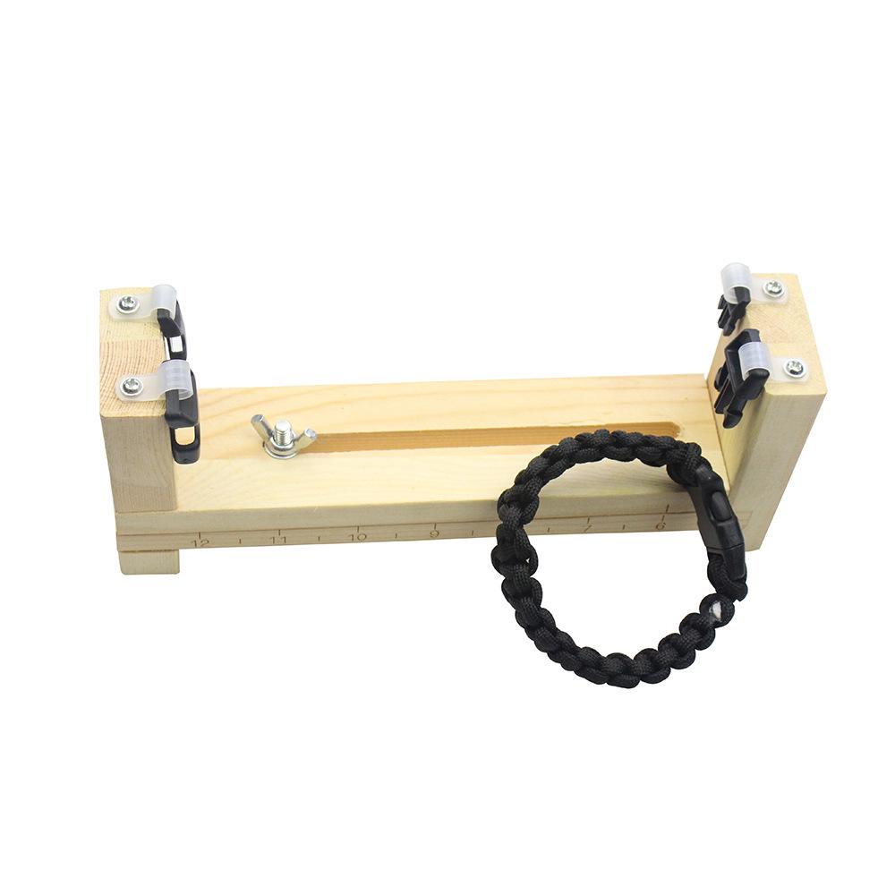 DIY Paracord Bracelet Weaving Tool Set with Steel Needle and Wood Frame