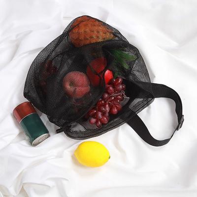 Carry Bag Nylon Mesh Storage Bag Black Portable Stuff Sack Ball Net Pouch Outdoor
