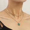 Jewelry Snake Bone Double-Layer Imitation Gemstone Pendant Collarbone Chain Retro Design Cold Wind Necklace