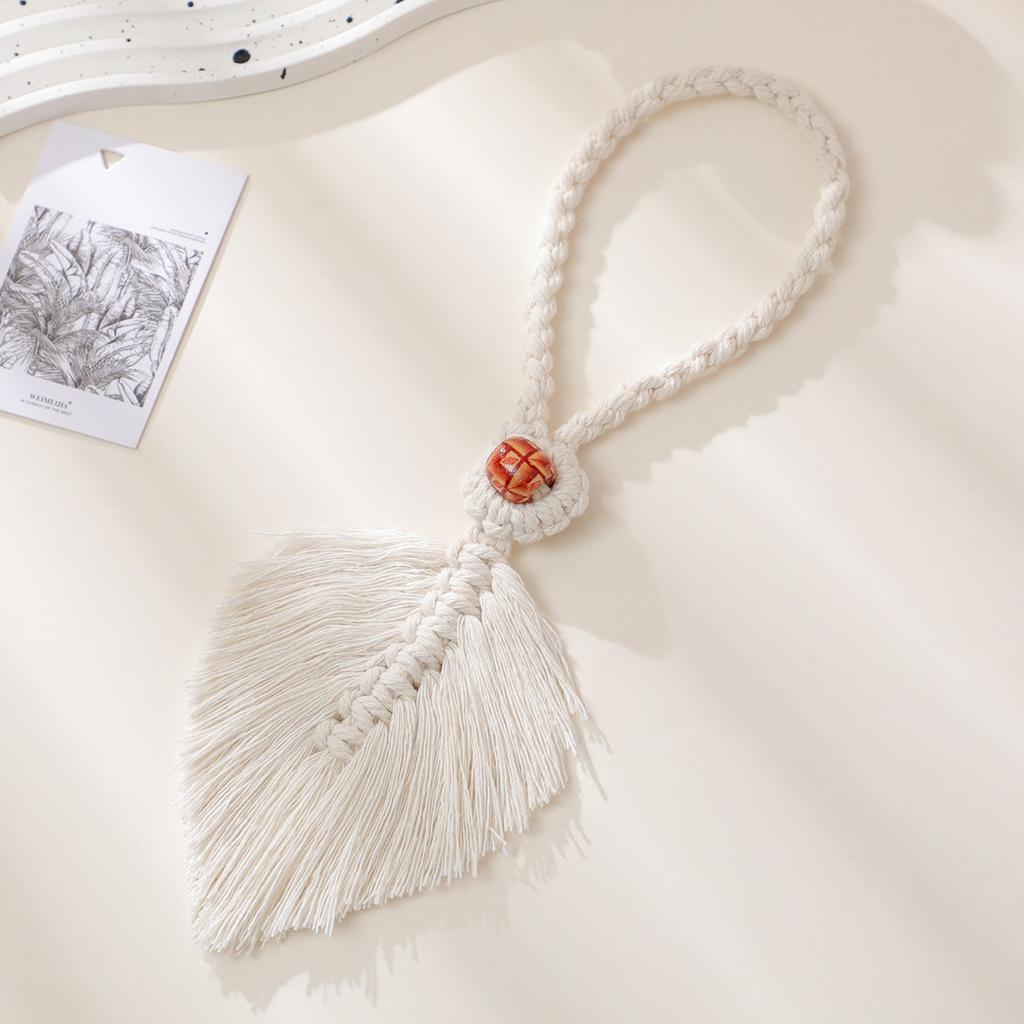 Cotton and linen handmade curtain straps hand woven leaf curtain straps accessories Bohemian style tassels window shade buckles