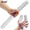 Super dlouhé měkké pružné gelové dildo s dvojitou hlavou lesbické vaginální anální kolíky masážní erotické hračky pro ženy falešný penis realistické dildo