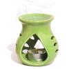 Ceramic Clay Candle Operated Aroma Burner|Oil Diffuser Coming with 1 Tea Candle (Green ; 9 Cm)