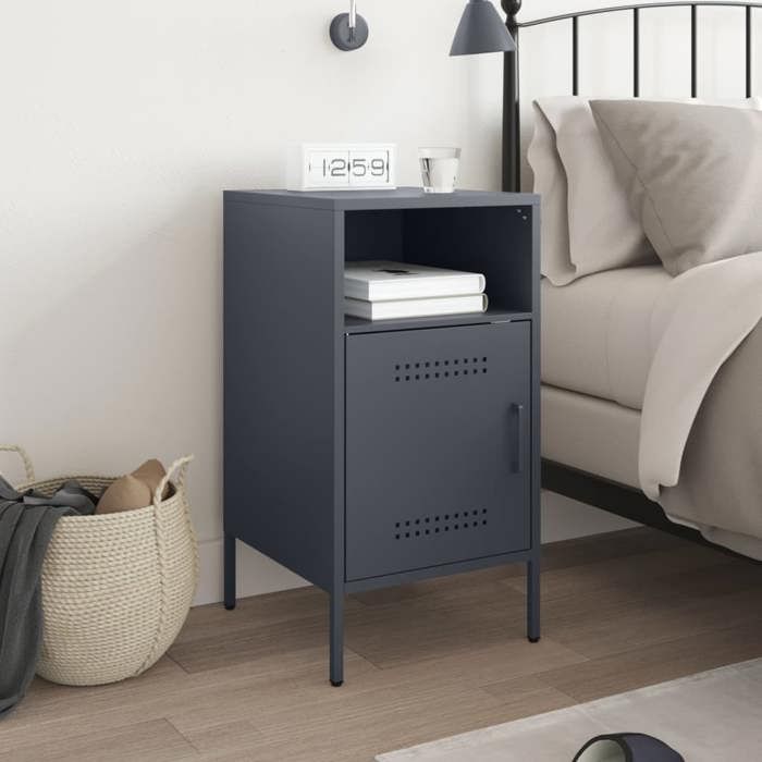 VidaXL Bedside Table, Bedside Cabinet with Door, Nightstand with Compartment, Bedroom Nightstand, 843070