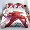 Zero Two DARLING In The FRANXX Cartoon Comforter Bedding Set,Duvet Cover Bed Set Quilt Cover Pillowcase,Queen Size Bedding Set