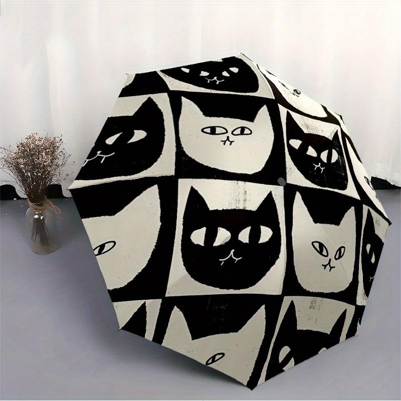 1pc Cat Pattern Automatic Open/Close Umbrella with One Touch Button,, Windproof Design   Lightweight Portable Umbrella for Women & Men6136