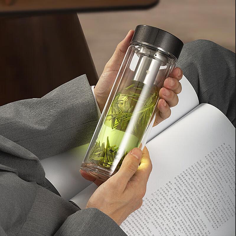 WANXIANG Double-Walled Glass Cup with 3D Lid