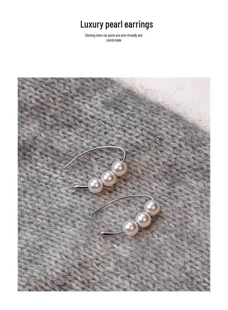 S999 Sterling Silver Pearl Earrings - Simple, Elegant, Anti-Allergic Studs with Hooks