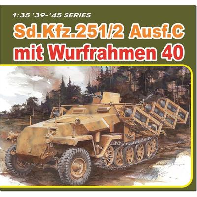 PLATZ Dragon 1/35 WW.II German Sd.Kfz.251 C Type Wolfram 40 Equipped Type EZ Track/Metal Width Pole Included Plastic Model DR6284SP Mold