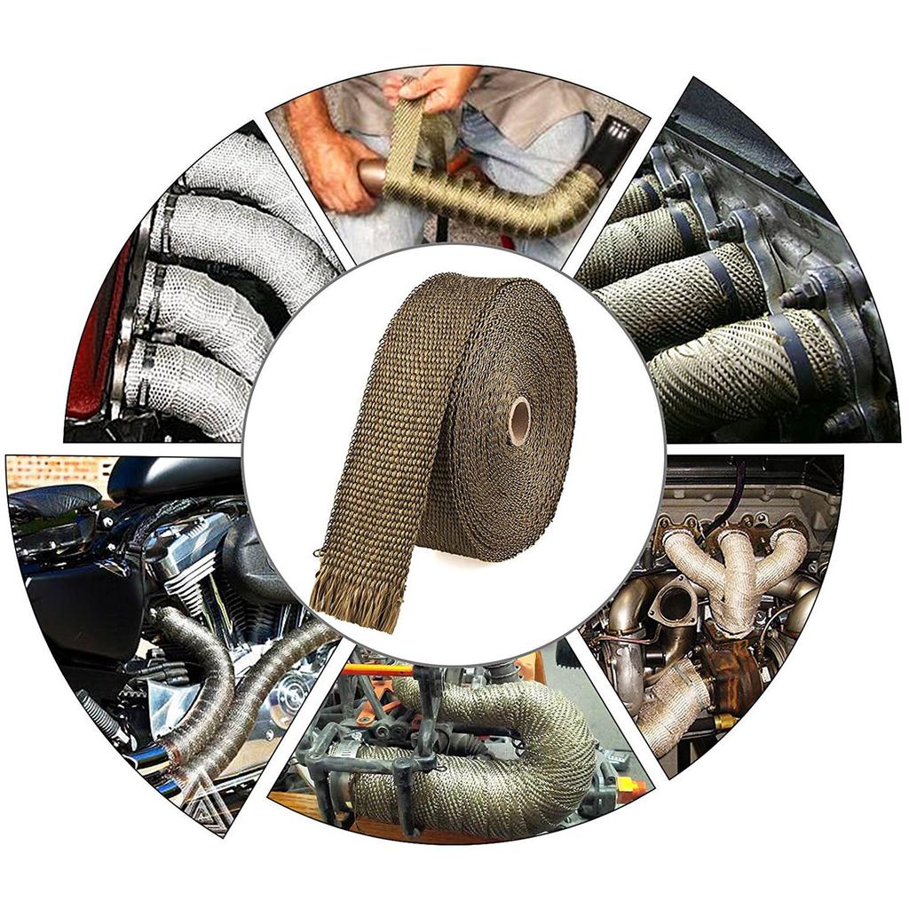 Car Motorcycle Exhaust Wrap Pipe Header Heat Insulation Roll Tape Turbos Heat Exhaust Thermal Wrap Tape