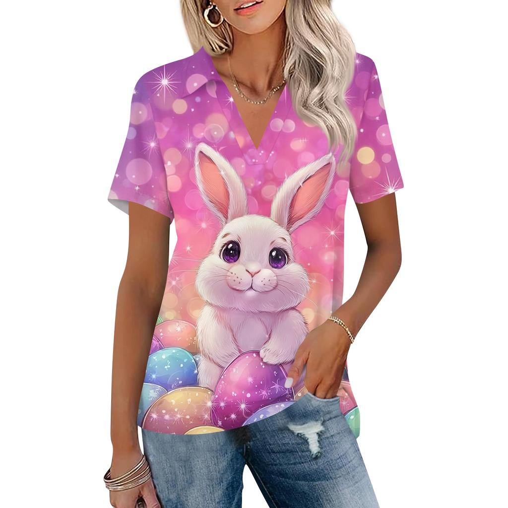 Damenmode Lässig Revers Kurzarm Farbe Hemd Damen Up Tops