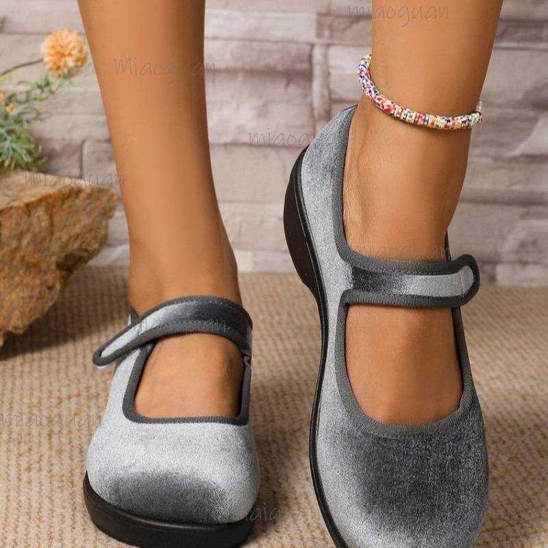 Satin Mid Heel Pumps Round Toe Shallow Women's Shoes 2025 Autumn Solid Color Concise Casual Shoes Comfortable Loafers Size 36-43