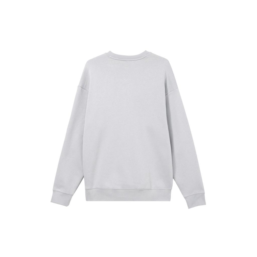 Adidas Neo Solid Color Print Small Logo Fleece-Lined Sweatshirt Unisex Tops Grey HY9655