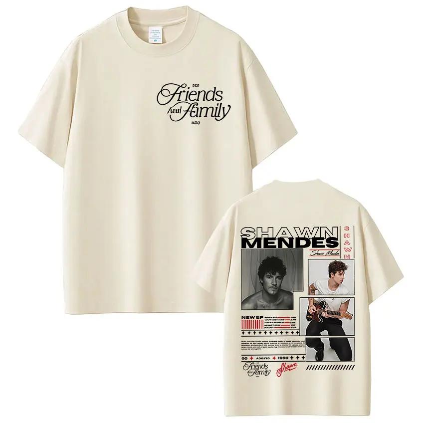 Rapper Singer Shawn Mendes On The Road Again Tour 2025 Album Merch T Shirt Men Fashion Oversized Short Sleeve T-shirt Streetwear