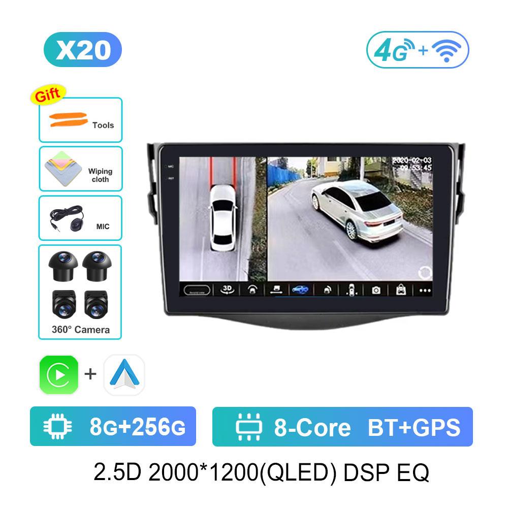 Car Video Multimedia Player DSP Stereo for Toyota RAV4 Rav 4 2005 - 2013  Android 14 GPS Navi WiFi IPS Screen 4G Bluetooth