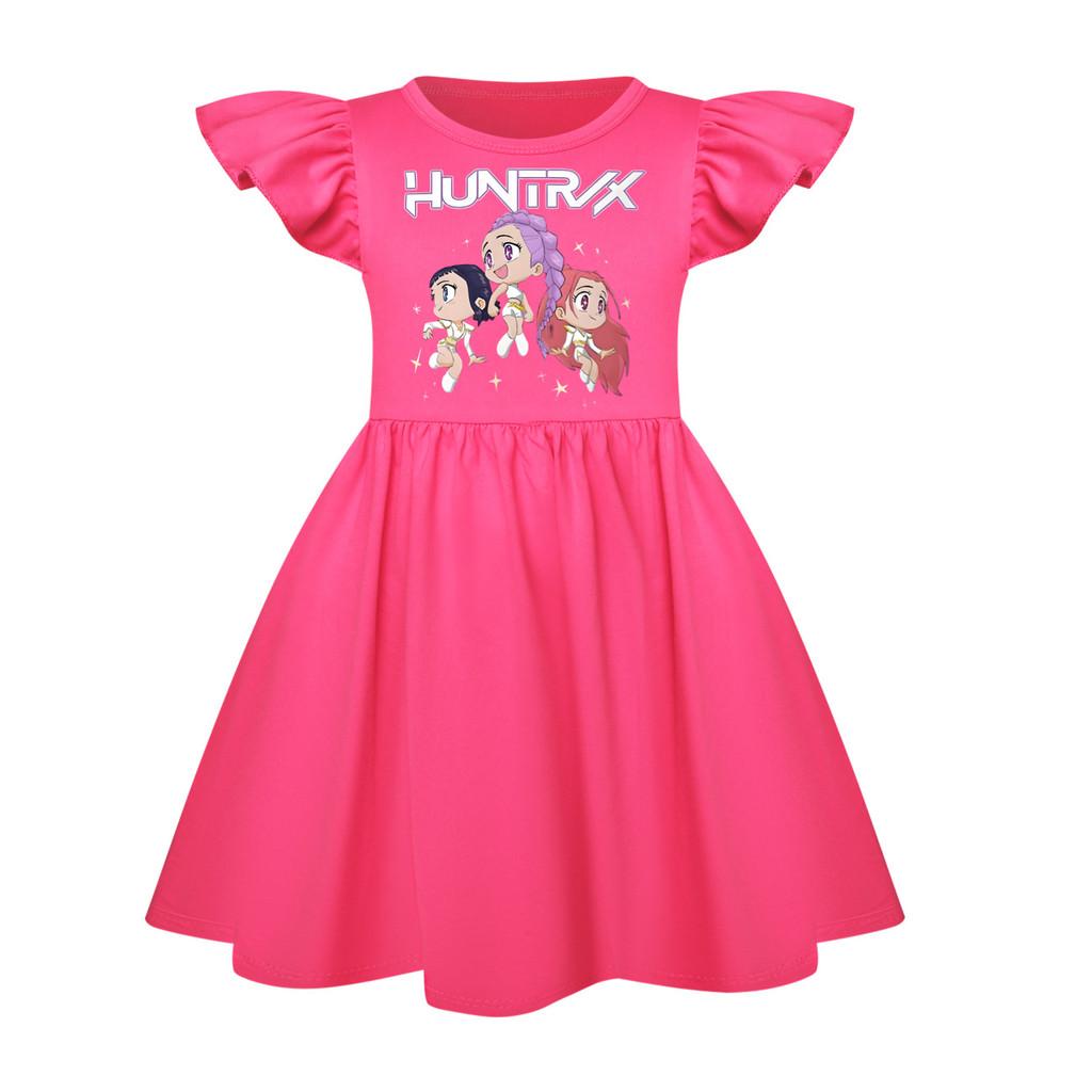 5044 Kids Girls Mira Zoey Rumi Printed Ruffle Short Sleeves Casual Dress