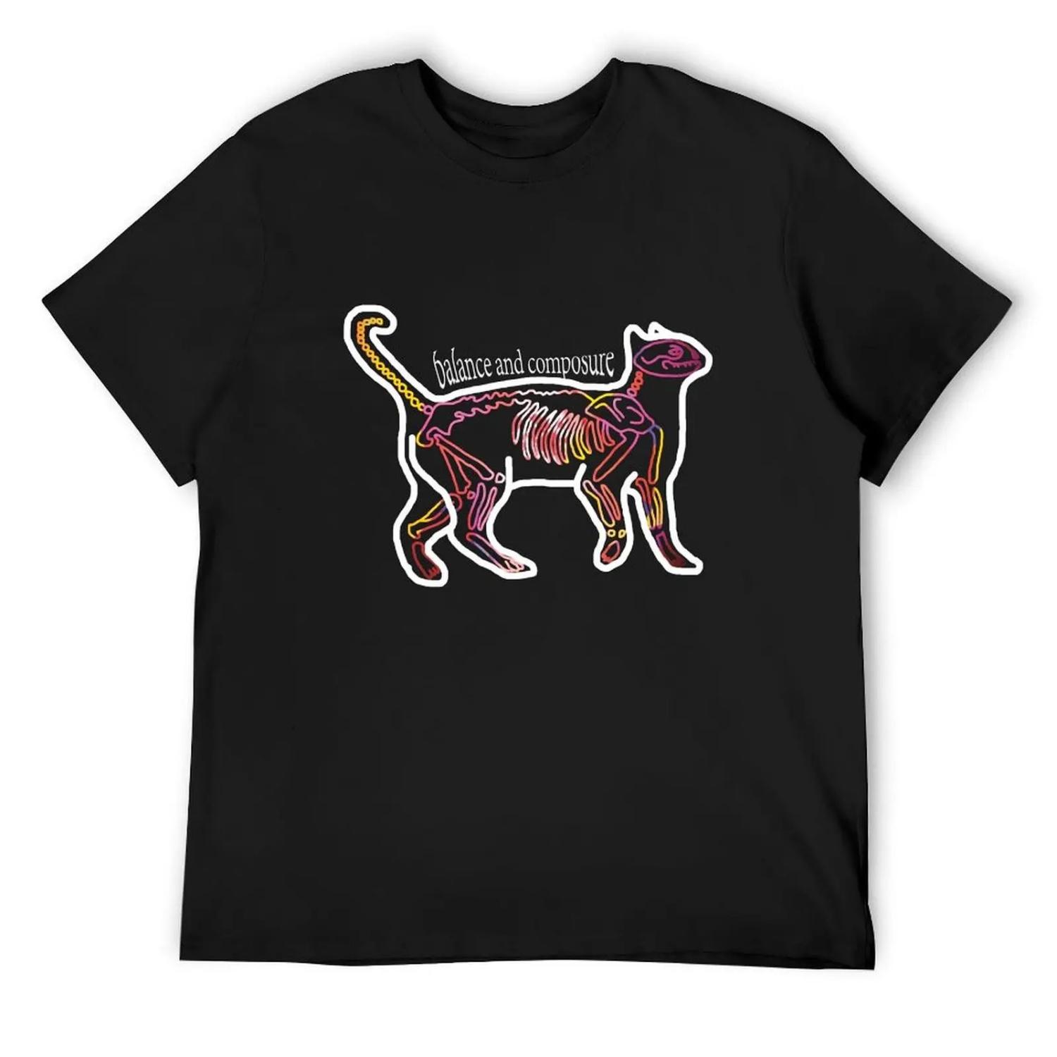 

Balance and Composure Cat T-Shirt blanks fashion shirts valentines boutique clothes summer 2025 men t shirts high quality XXXXXL різнокольоровий