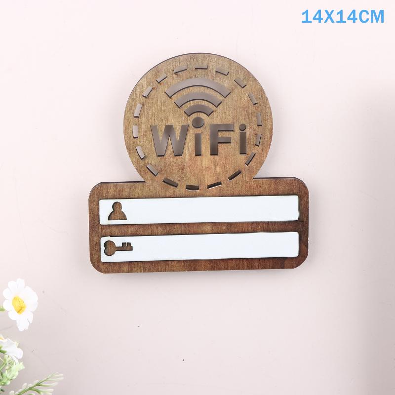 

1 шт. Сільський дерев яний знак з паролем Wifi Мінімалістична міцна настінна табличка-індикатор бездротової мережі Домашній декор F 14x14cm