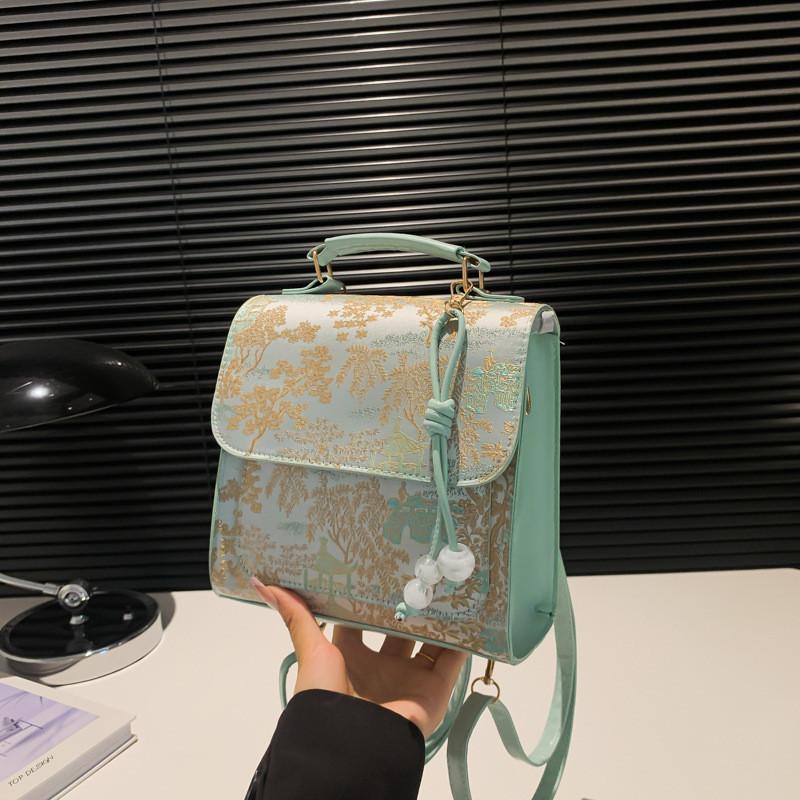 Chic Mid-sized Double Strap Backpack For Girls In Black Green Pink And White Colors