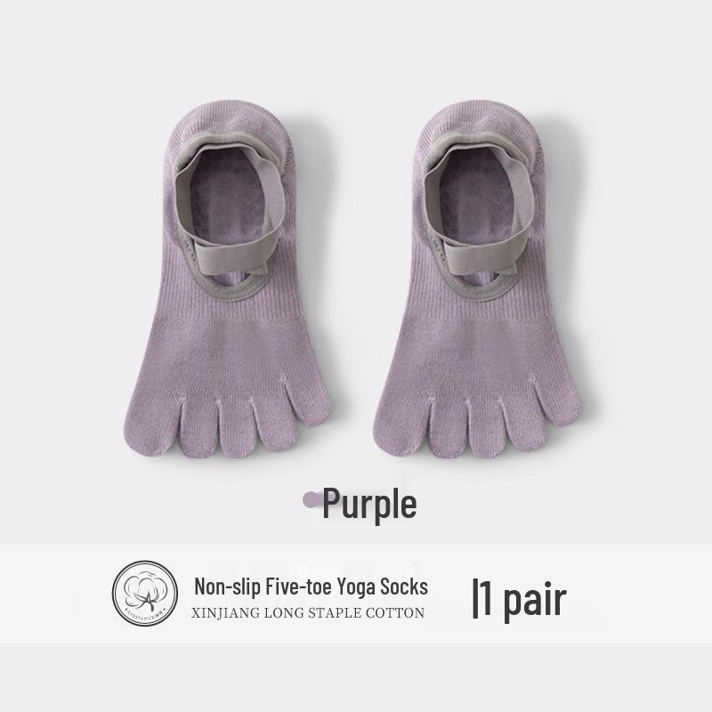 Women's Anti-Slip Yoga & Pilates Five-Toe Socks - Summer Thin, Pure Cotton Toe Separator Boat Socks