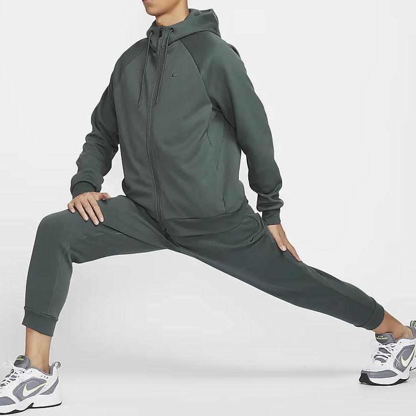 Nike Solid Color Sports Fitness Quick-Dry Knitted Long Sleeve Jacket Men jackets Army-Green FZ0968-338