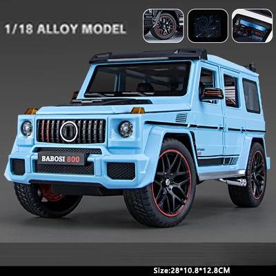 1:18 Mercedes-Benz G800 Alloy Car Model Simulation Sound Light Pull Back Toy Car Off-Road Suv Toy Boy Collection Decoration Gift