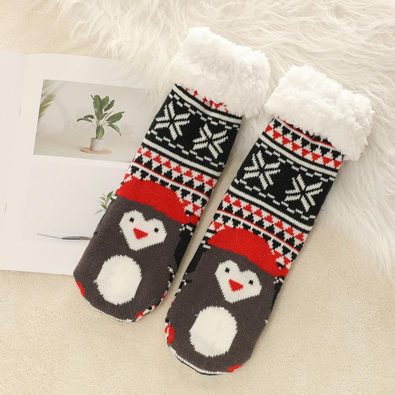 Women's Winter Thick Slipper Socks with Grippers Non Slip Warm Fuzzy Socks With Soft Fleece Lined Home Grips Socks for Women Cute Fluffy Slipper Socks