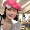 Beret Women's Autumn and Winter Korean Style Face Showing Small Woolen Bud Painter's Hat Japanese Style Large Head Circumference Hat