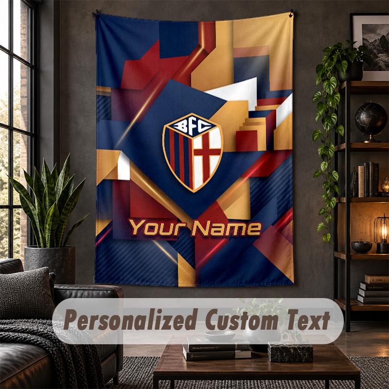 Wall Tapestry Bologna FC Print Custom Name Text Wall Hanging Home Decor