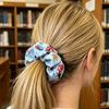 Women Hair Tie Easter Egg Pattern High Elasticity Soft Fabric Hair Rope Bun Ponytail Holder Hair Accessory