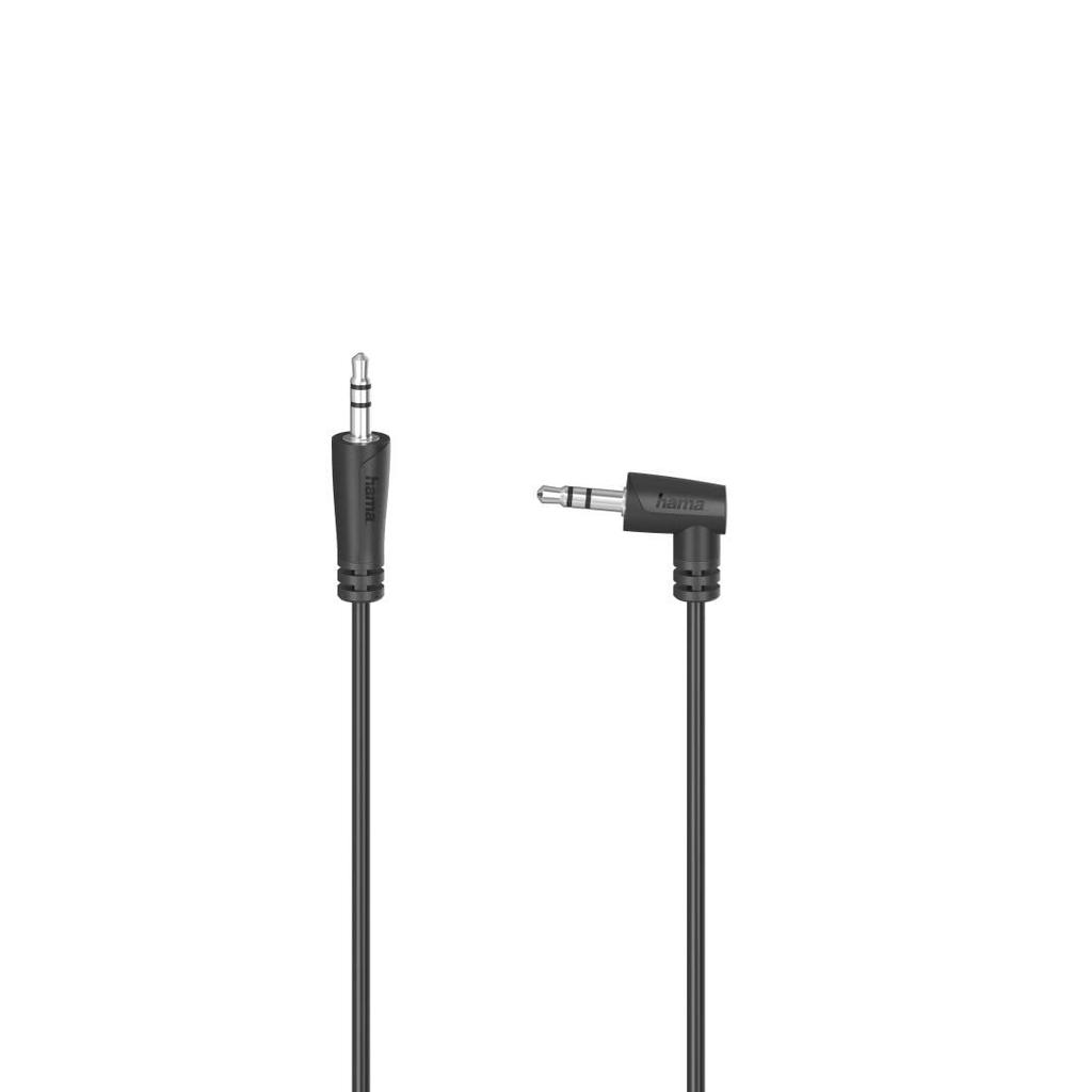 Hama 3.5mm Stereo Audio Cable Right Angle 90 Degree AUX Cord 0.5m Short Cable for Headphones and Portable Amplifiers