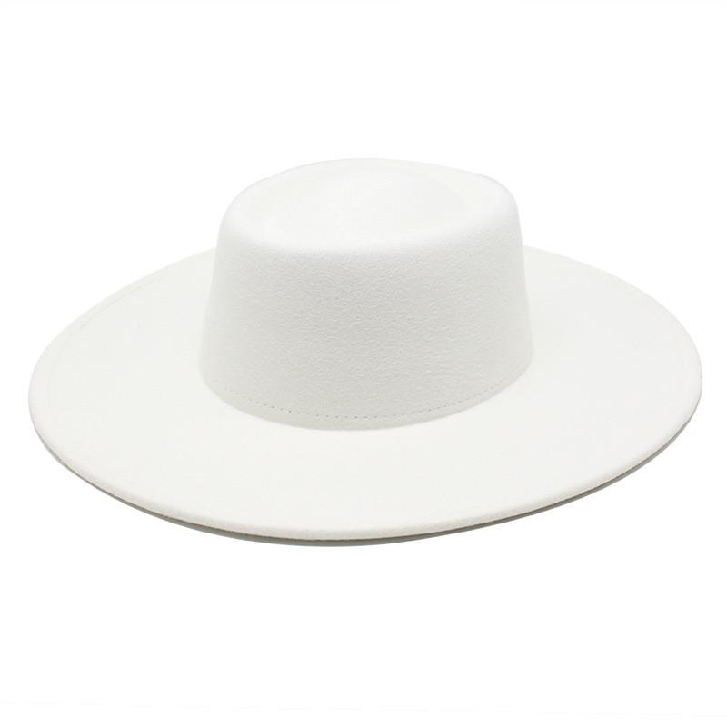 Woolen Fedora Hat Unisex With Large Brim And Satin Texture For Spring And Fall Wear