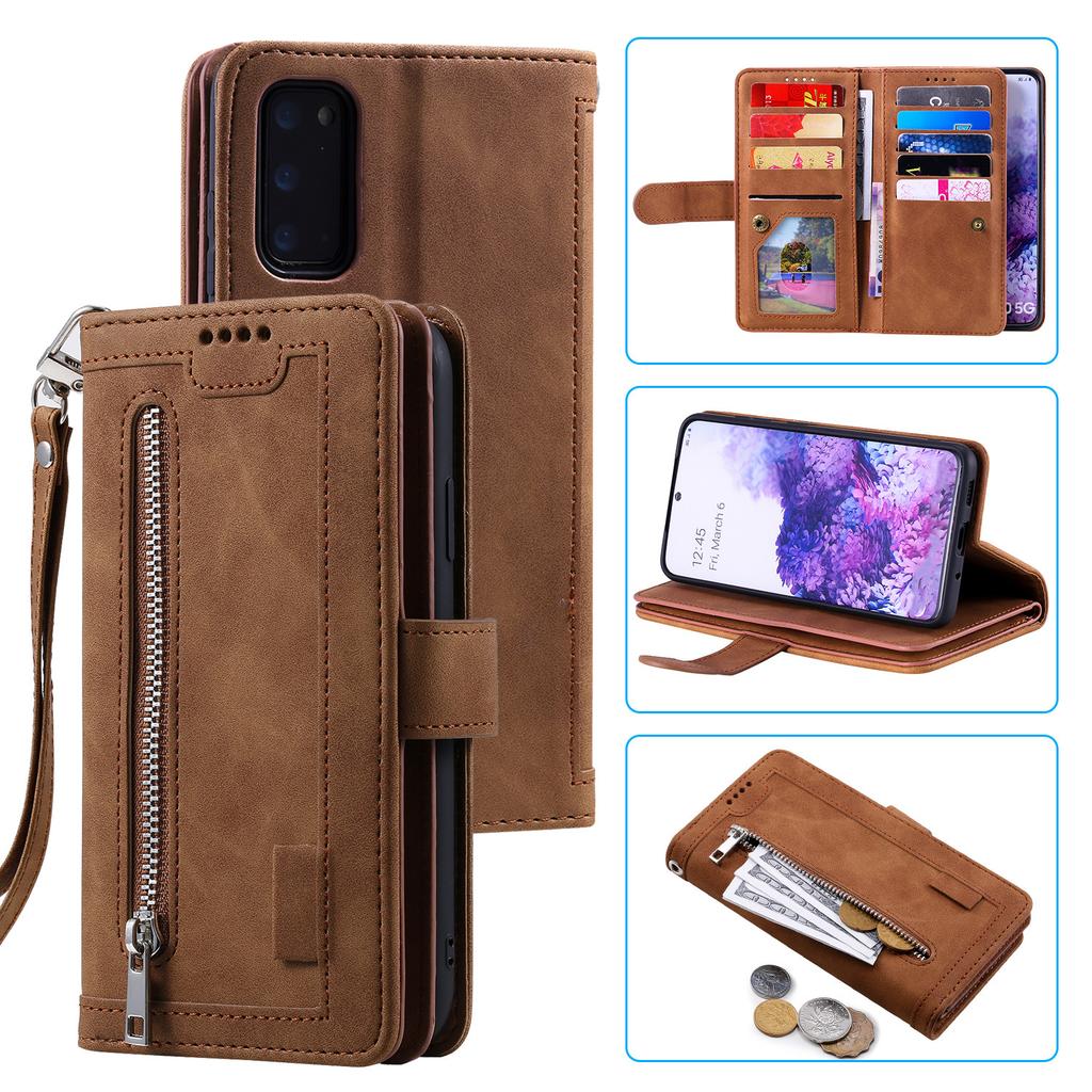 Leather Cover For Samsung Galaxy S23 S22 S21 S20 FE Ultra S10 S9 S8 Plus S10E Note 10 Plus 9 8 A52 A53 Zipper Wallet Flip Case
