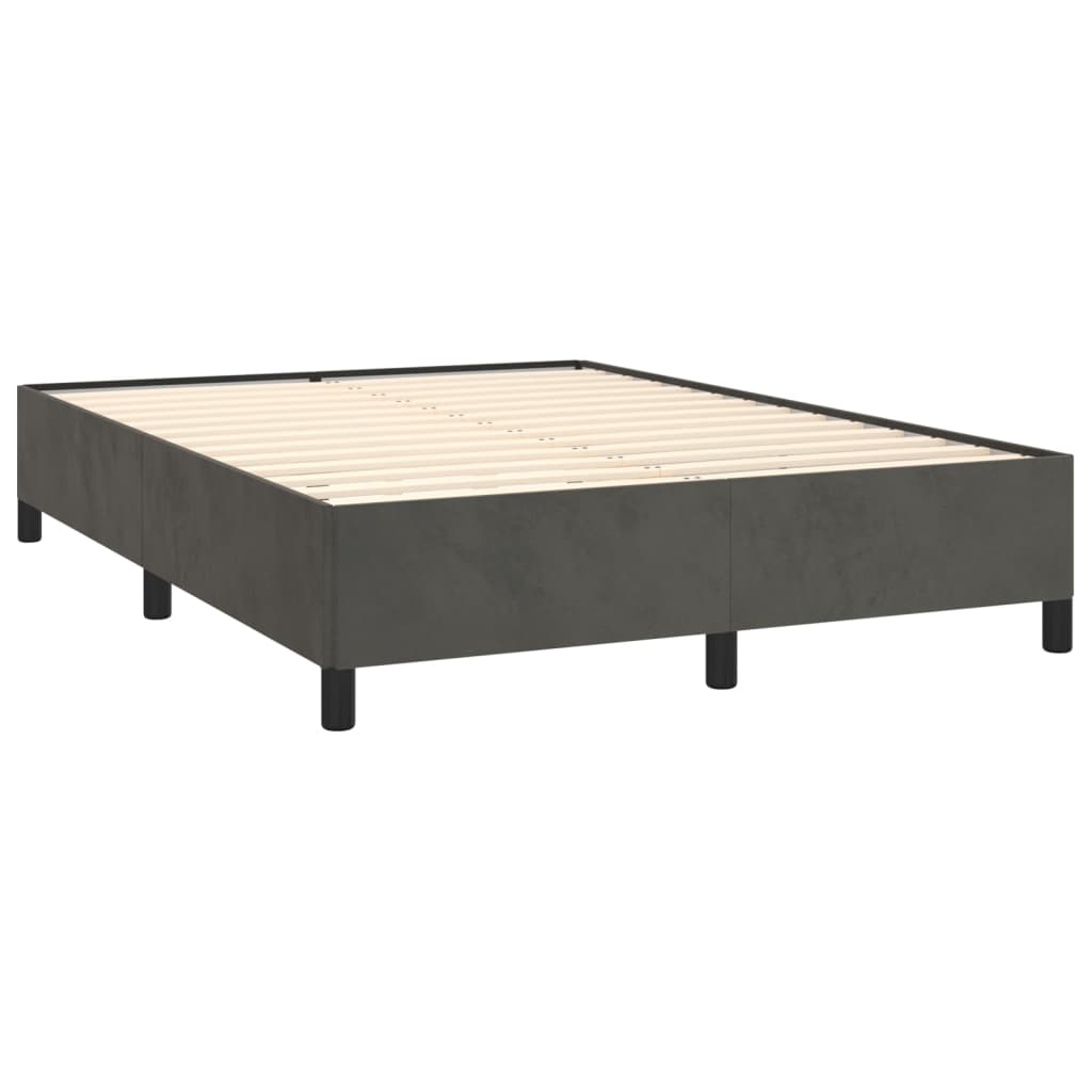 Vidaxl Bed Frame Without Mattress, Dark Gray, 140X200 Cm, Velvet