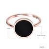 JeeMango Vintage Ehering für Damen Minimalistischer Roségoldfarbener Runder Acrylstein 316L Edelstahlringe Schmuck R17041