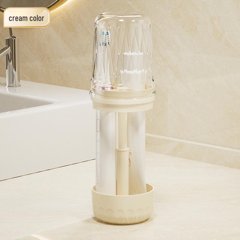 

Toothbrush and Mouthwash Cup Set with Storage Rack for Dorm or Home 301-400ml кремовый